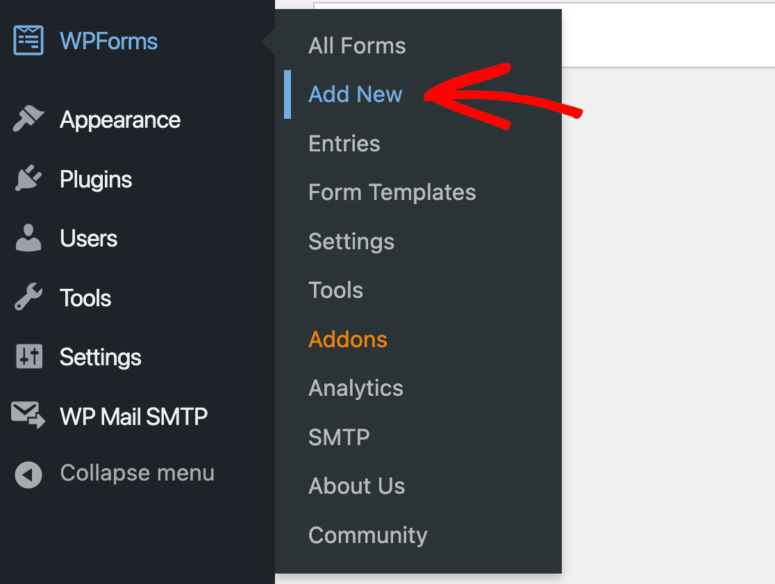 Adding a new form in WPForms