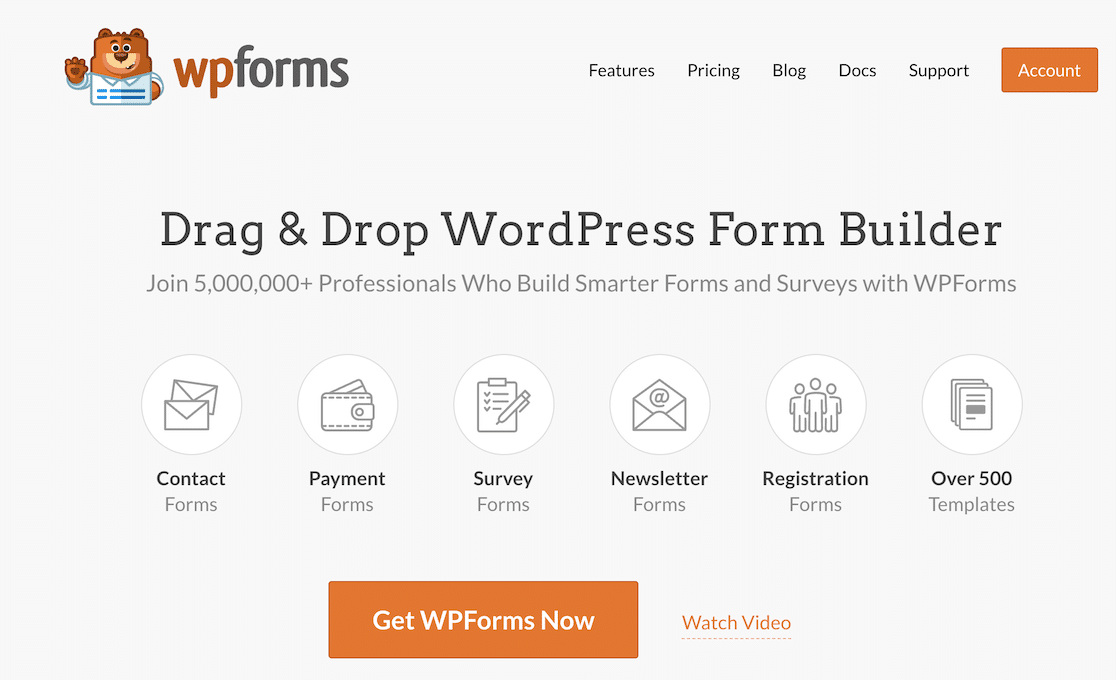 Get WPForms Now button