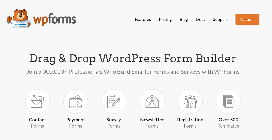 The WPForms home page