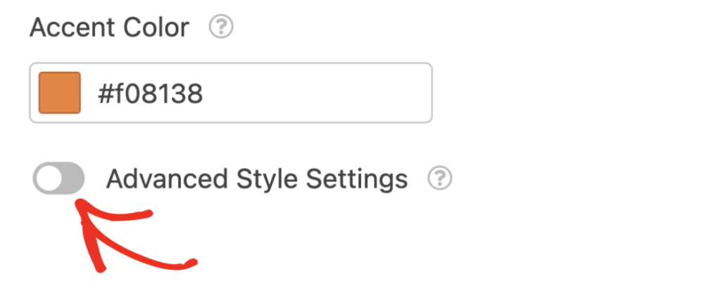 advanced style settings toggle - WPForms advanced style settings toggle