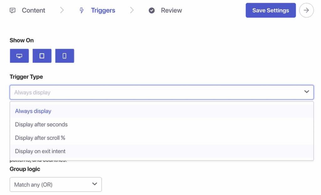 desencadenantes del widget de chat