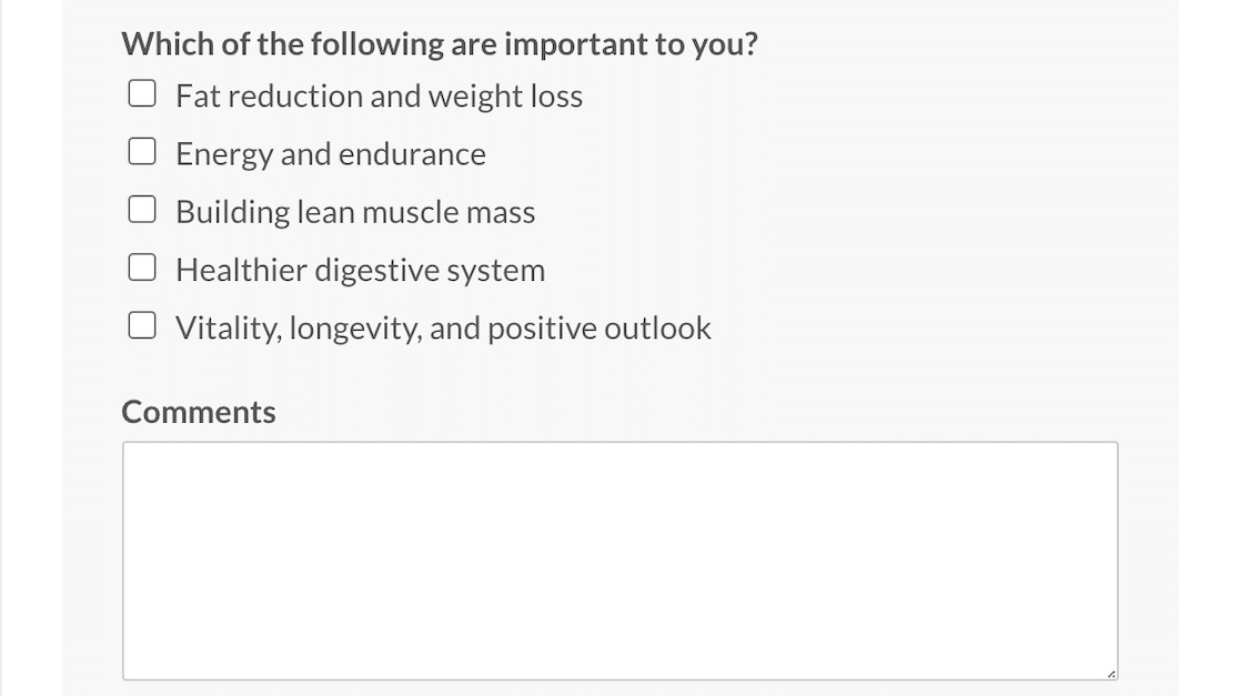 A fitness training form template