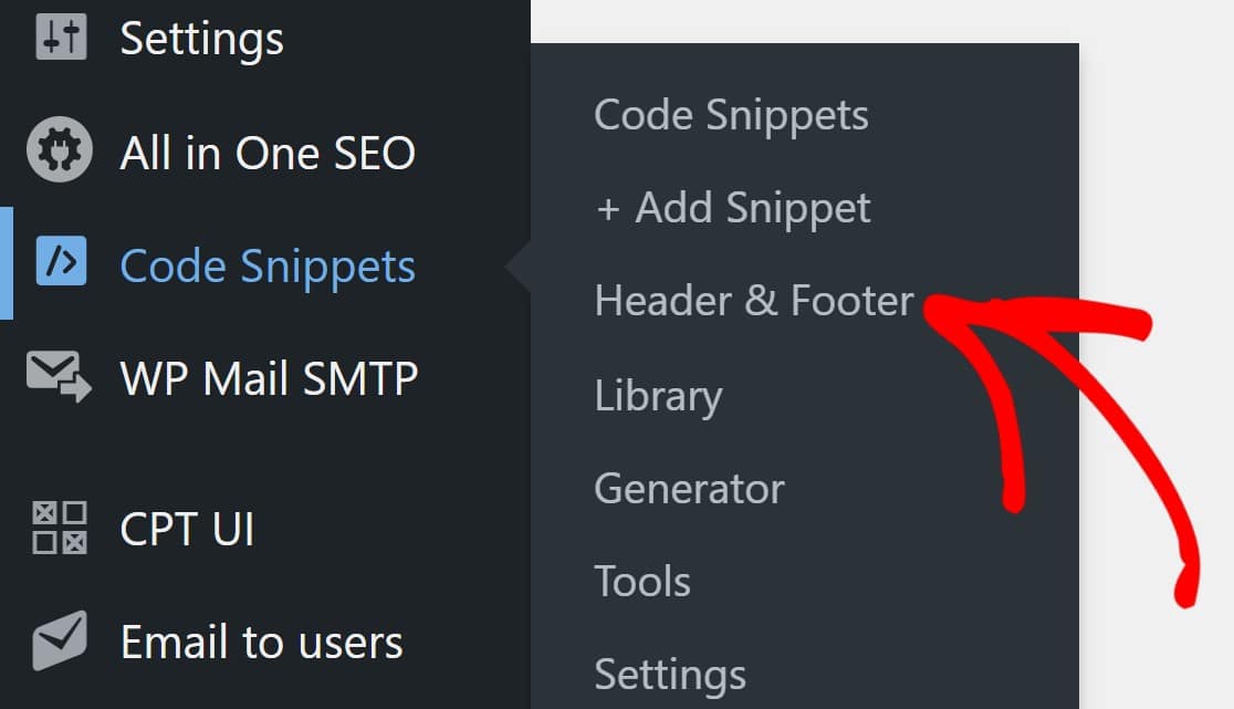 WPCode Header and Footer snippets