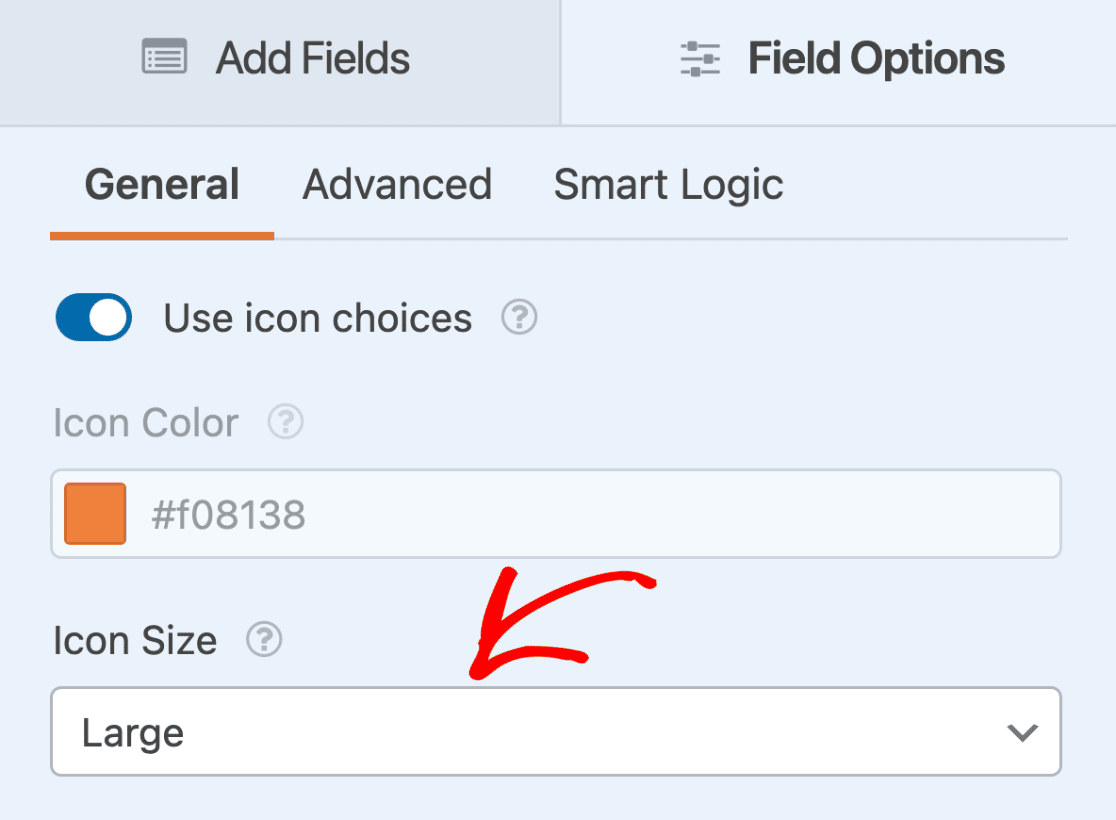 Setting icon size
