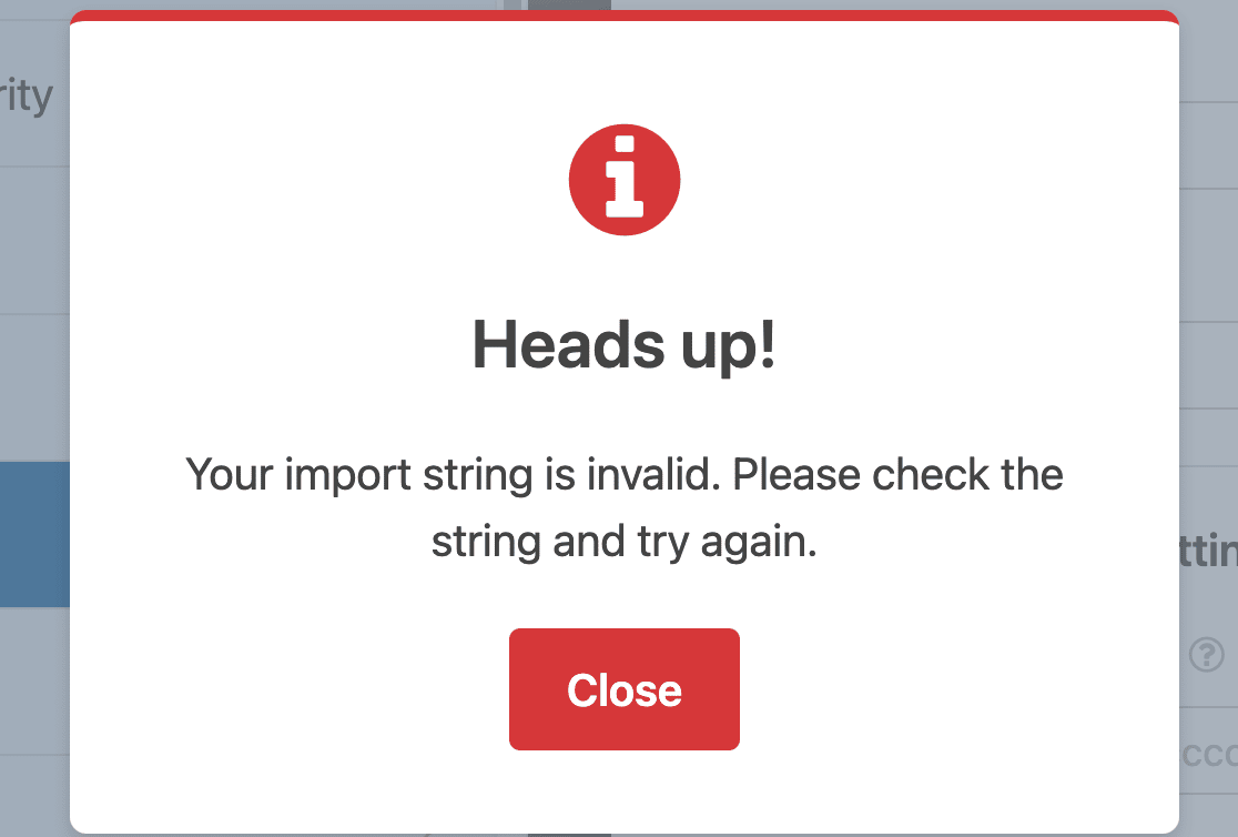 Invalid import string