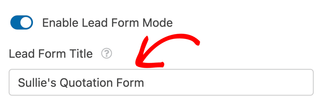 Lead form title