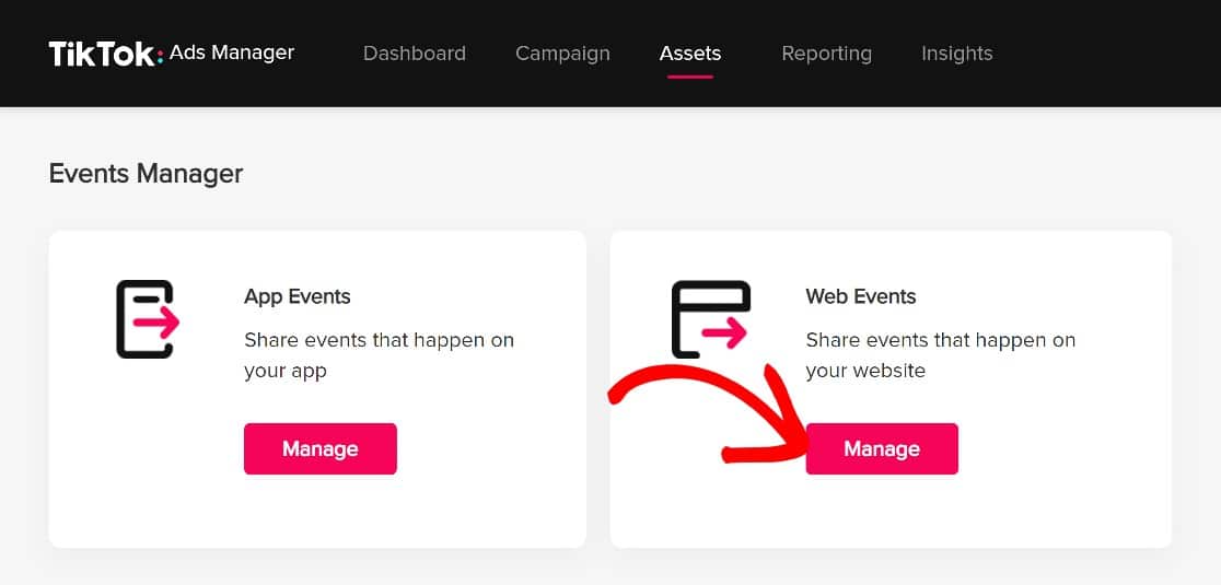 Manage web events