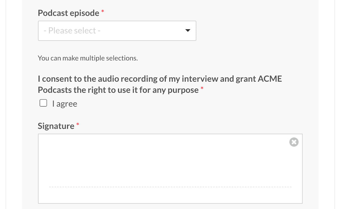 A podcast guest release form 