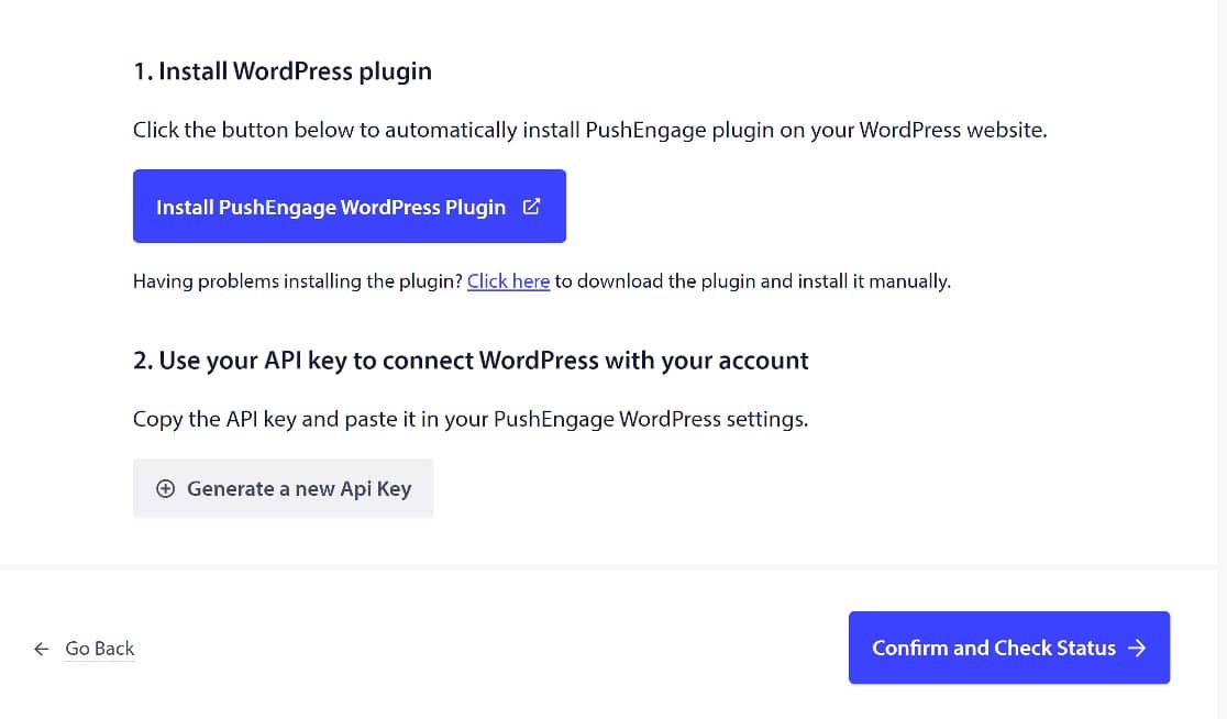 pushengage basic setup