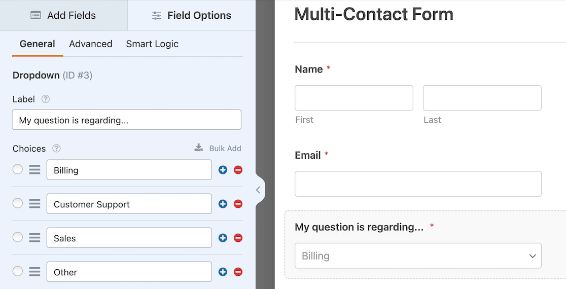multi-contact form