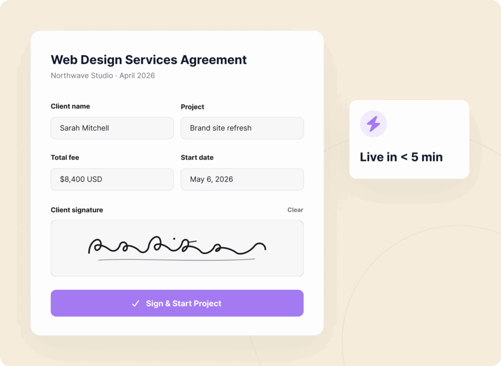 Service Contract Signature Example