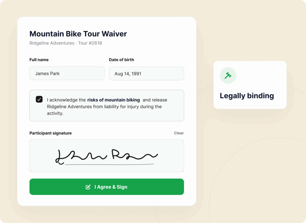 Waiver Release Form Signature Example