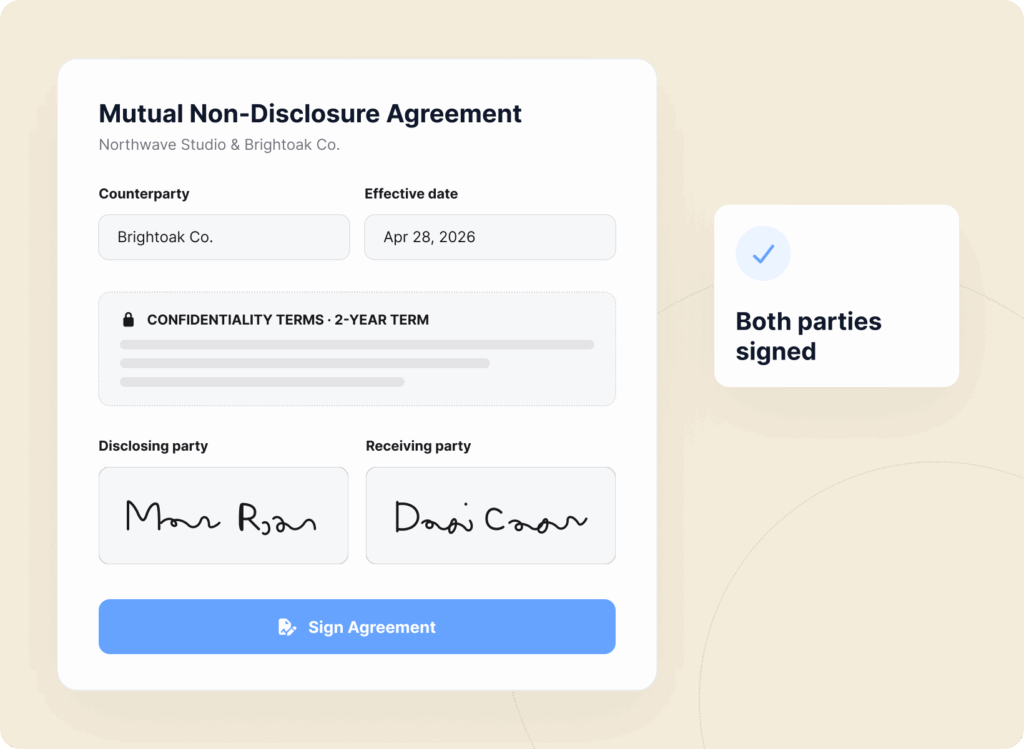 Client Agreements Signature Form Example