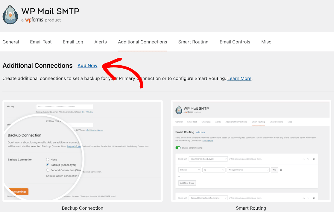 WP Mail SMTP additional connection options