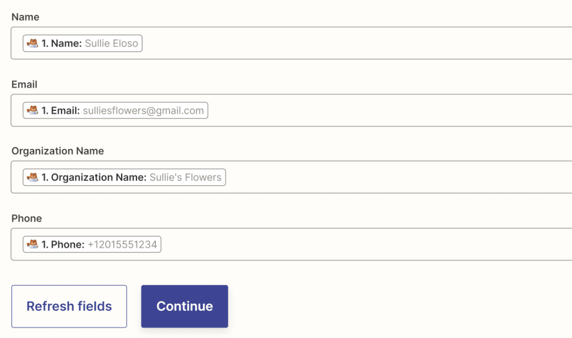 Map form fields to Airtable