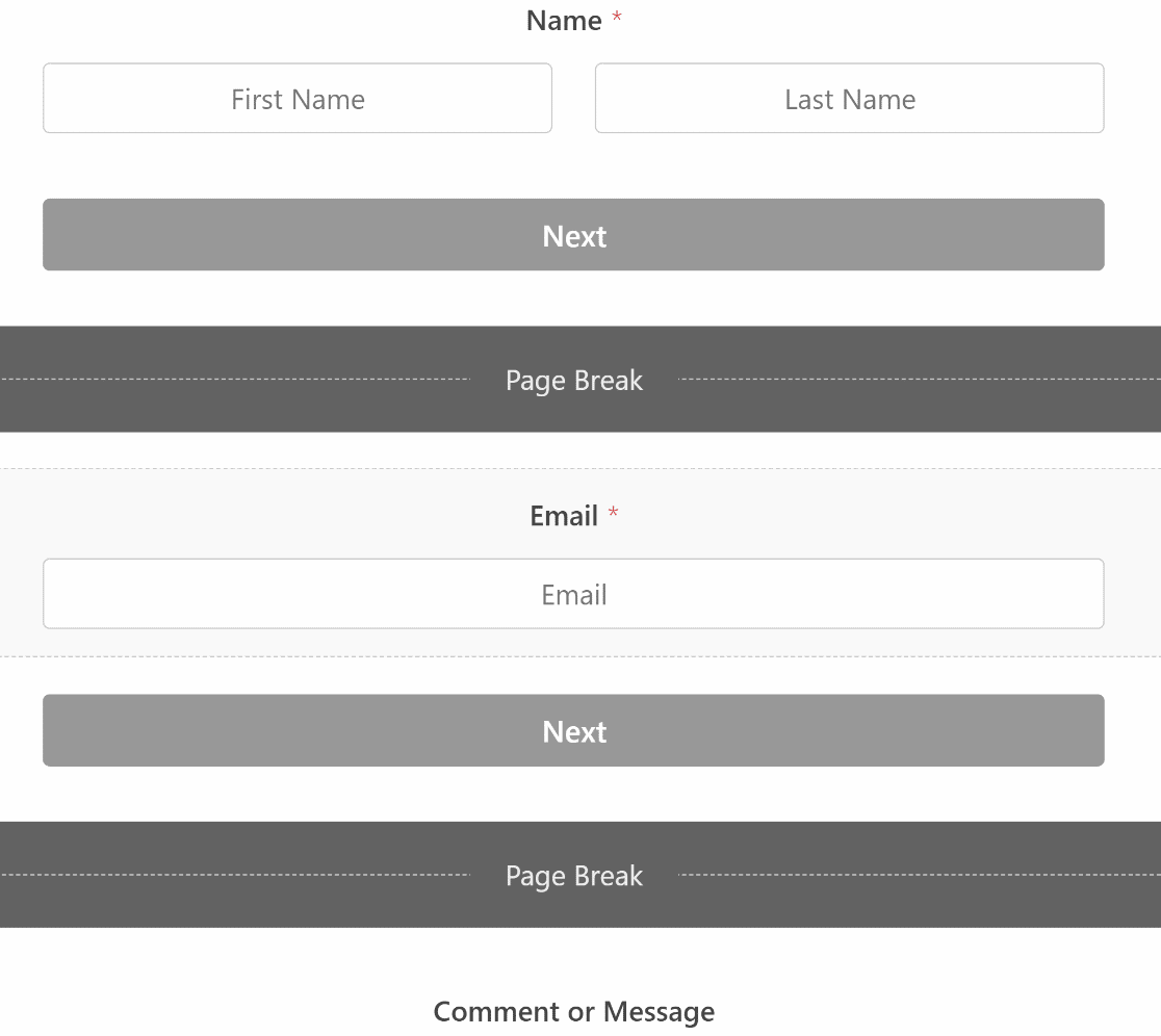 One field per page