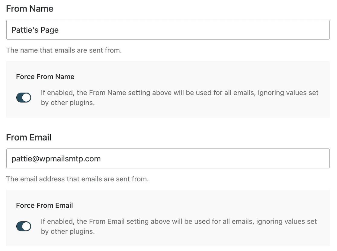 Setting the From Name and From Email in WP Mail SMTP