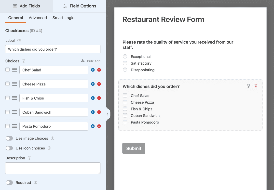 Customizing the checkboxes in your form