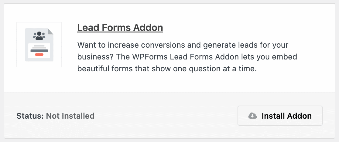 Installing the Lead Forms addon