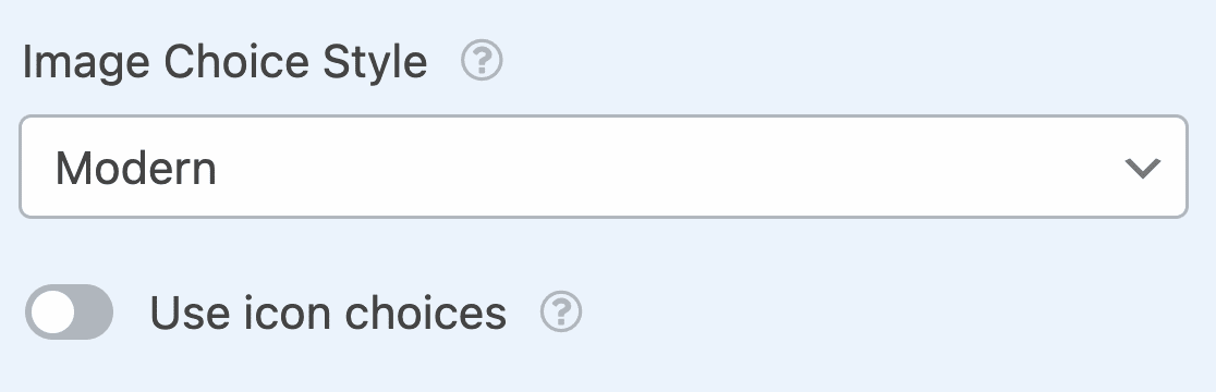 Multiple Choice field image choice style option