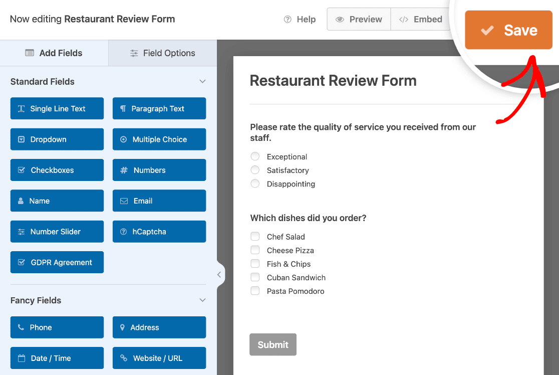 Saving your WPForms checkboxes