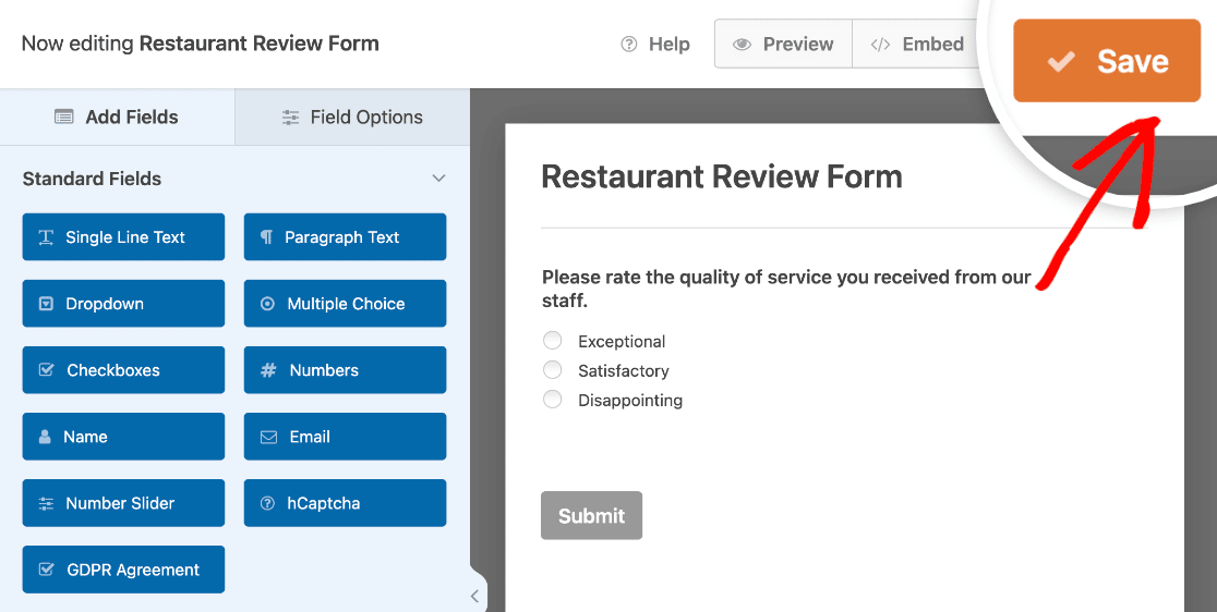 Saving your WPForms radio buttons