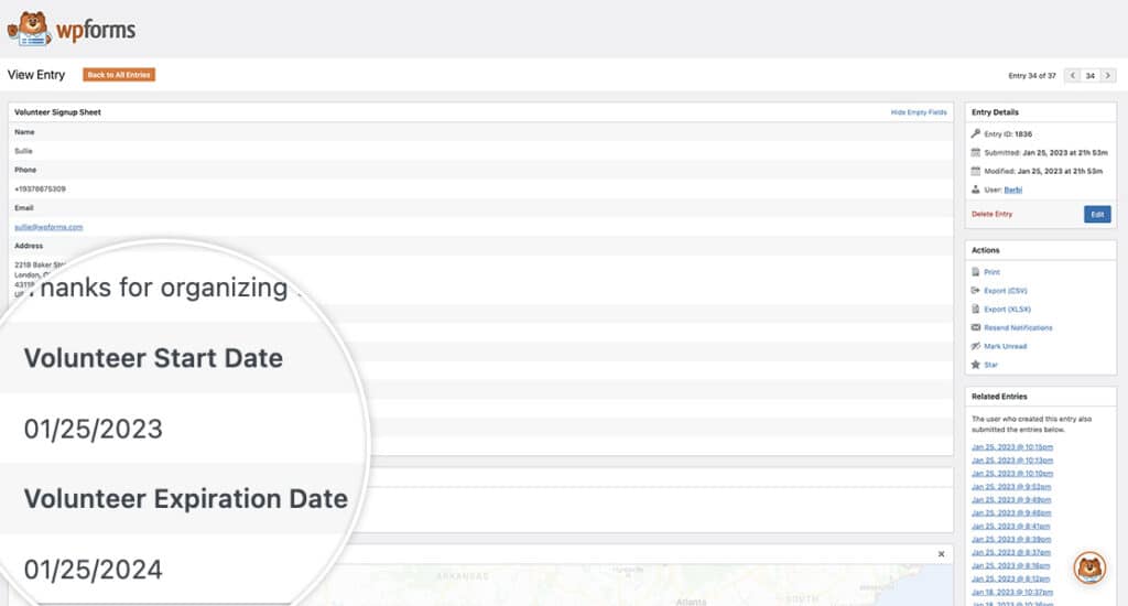 How to Add a Year to the Entry Date
