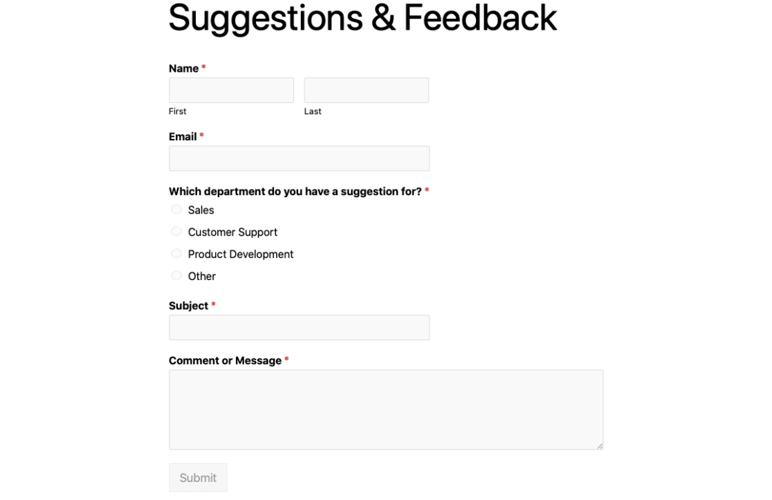 Feedback Form