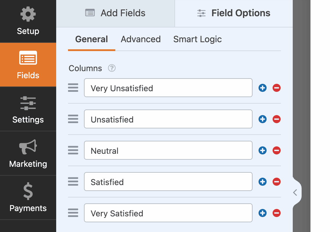 Adding ratings to a Likert Scale in WPForms