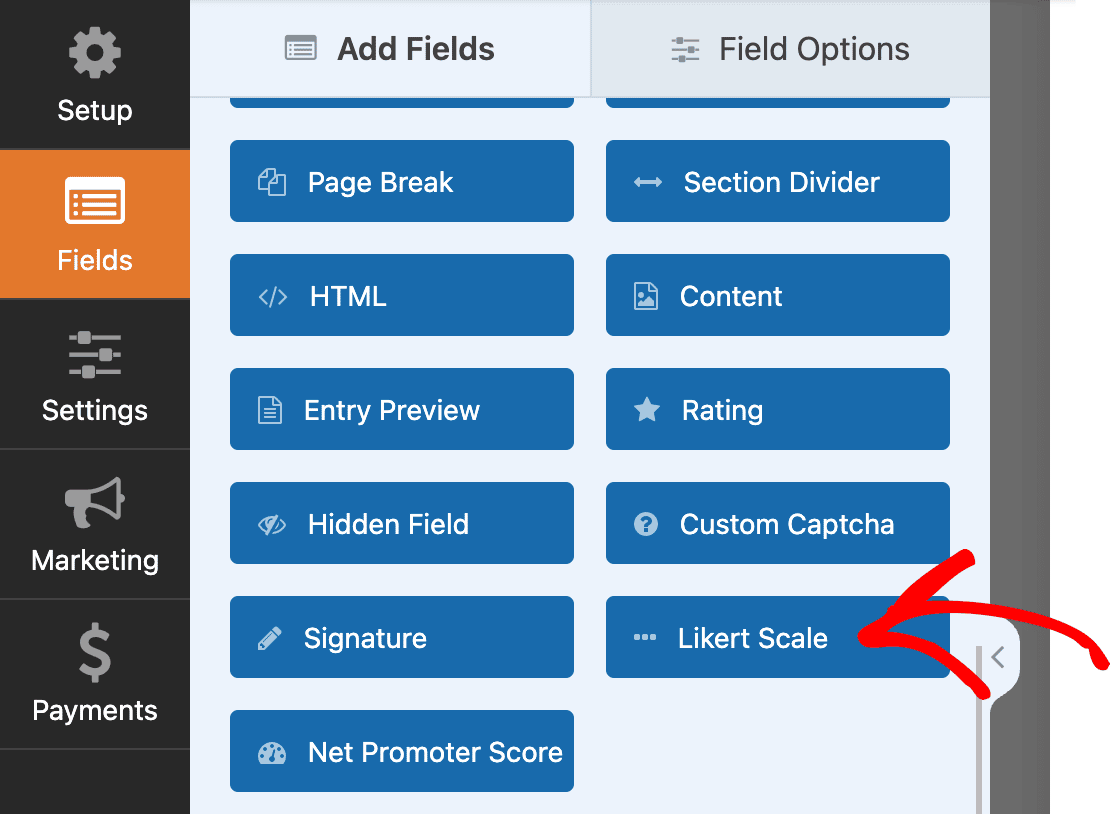 Adding a Likert Scale in WPForms