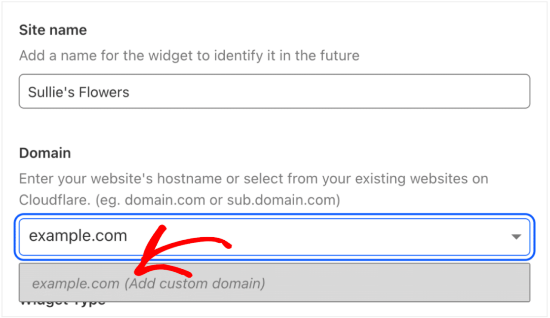 Adding domain in Turnstile settings