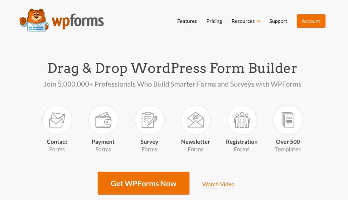 The WPForms website