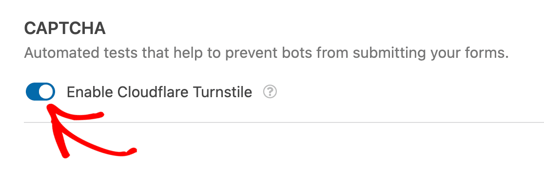 Enabling Cloudflare Turnstile in the spam protection settings