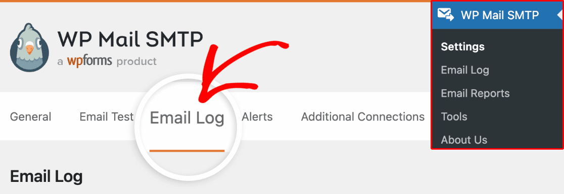 Configure your email log in WP Mail SMTP
