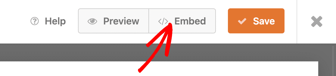 Embed your form with the embed button