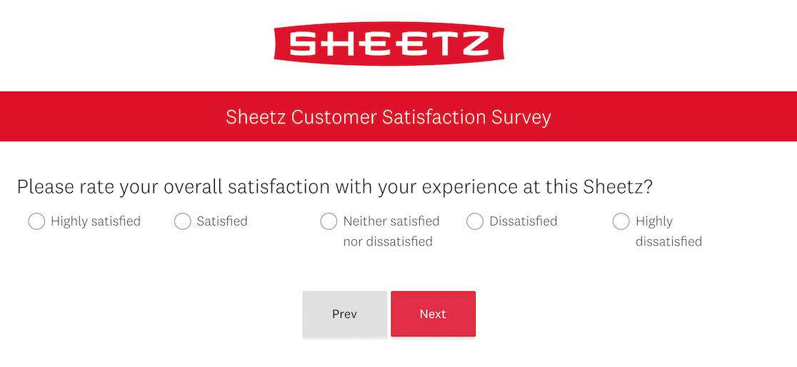 A single-line Likert Scale survey