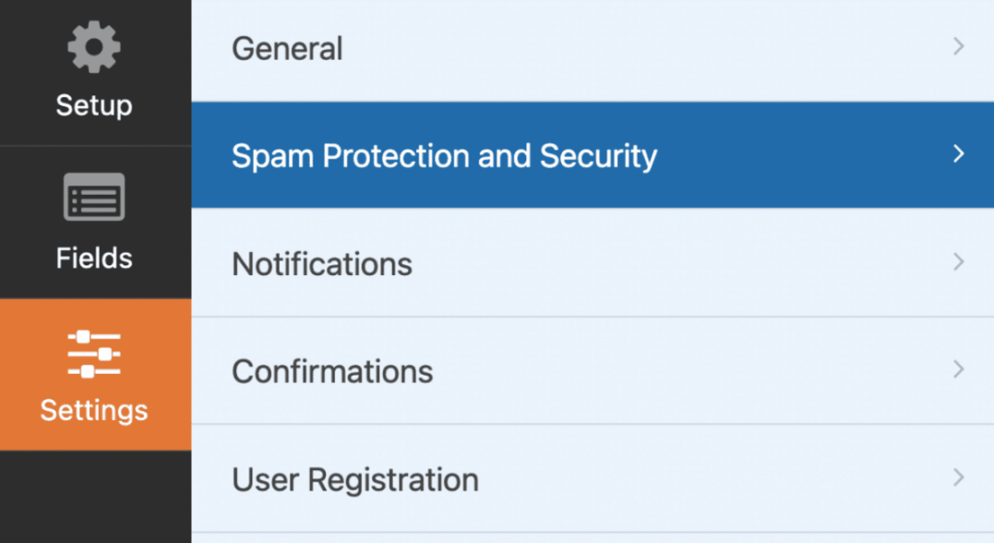 Updating spam protection settings