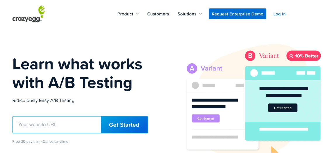 CrazyEgg for A/B experiments