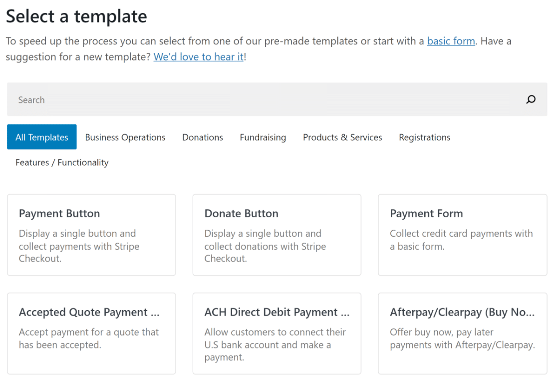 The WP Simple Pay form builder