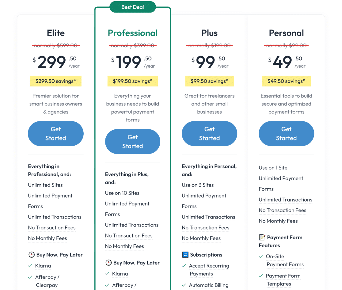 The WP Simple Pay payment plans