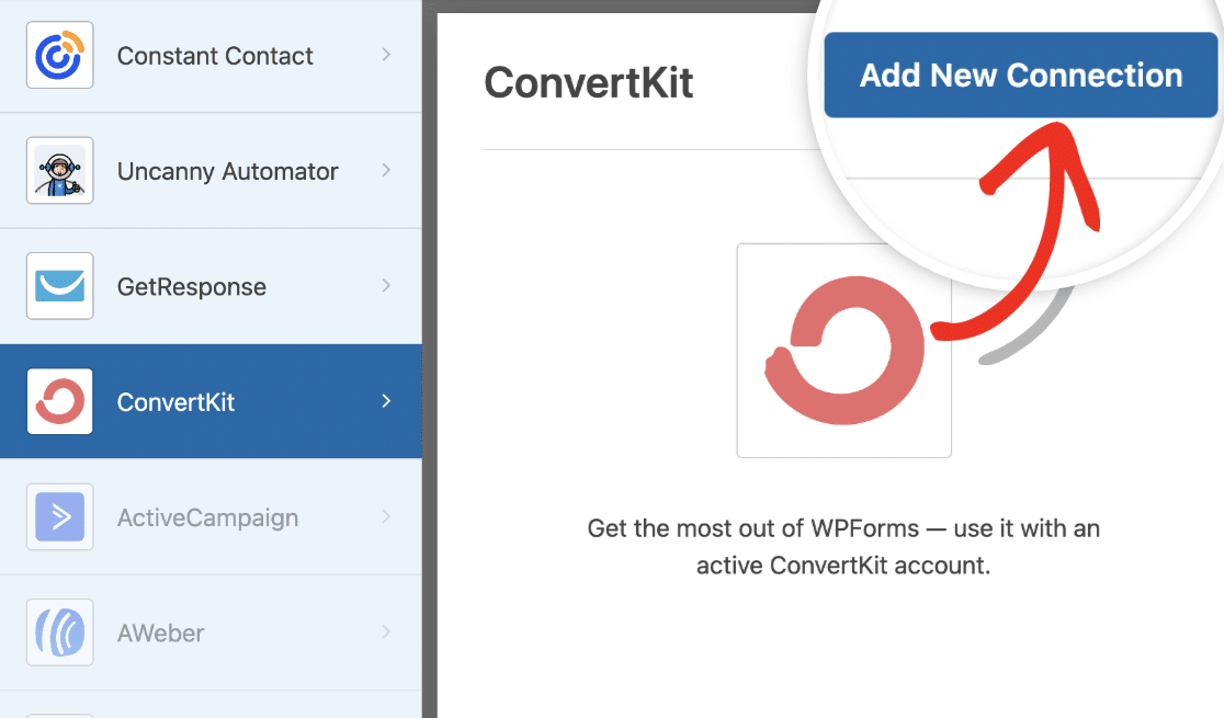 Add new convertkit connection