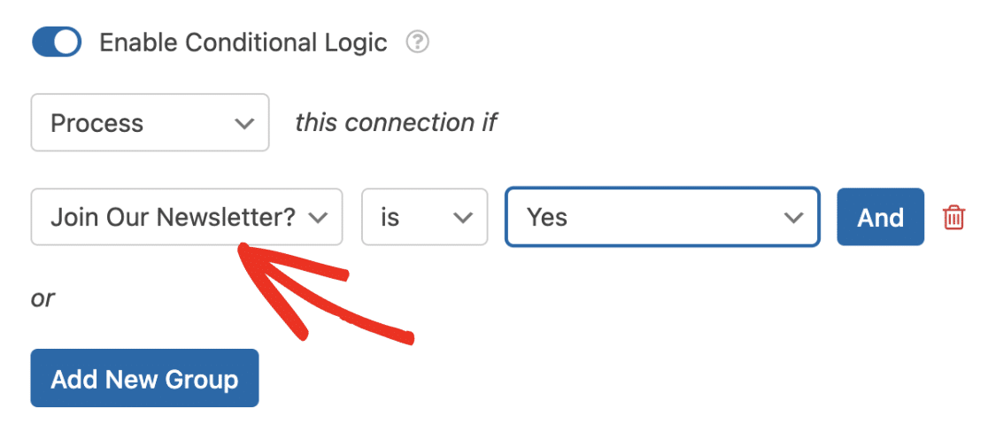 Configuring conditional logic