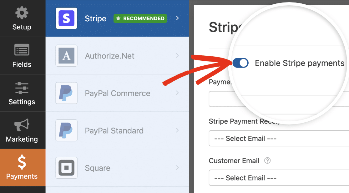 Enabling Stripe payments