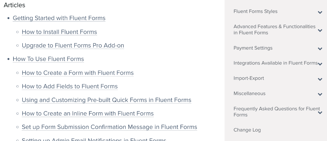 Fluent Forms support