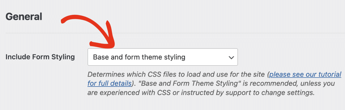 Include form styling option
