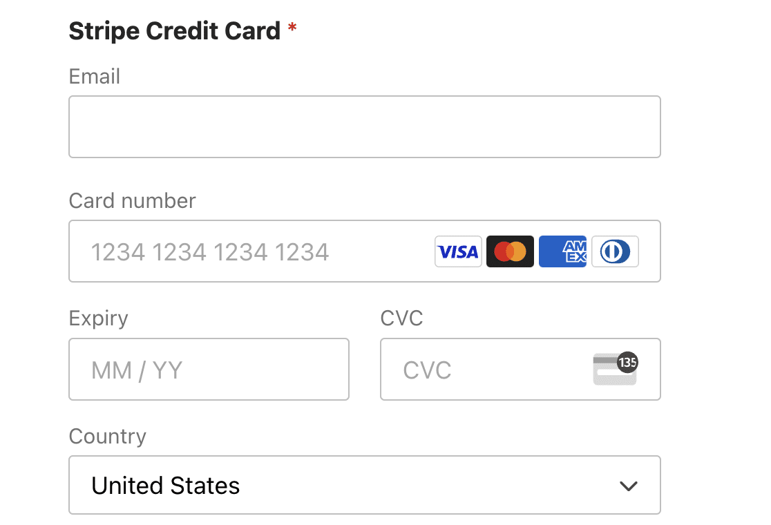 A Stripe Credit Card field