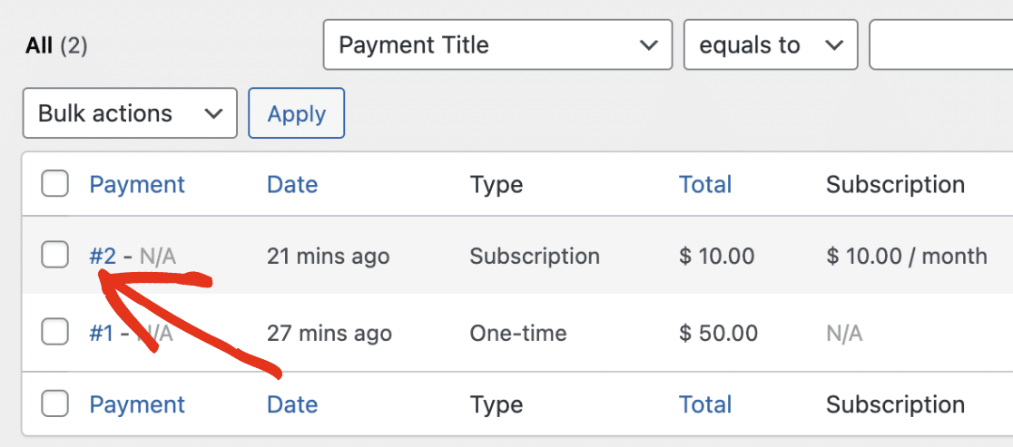View payment entry