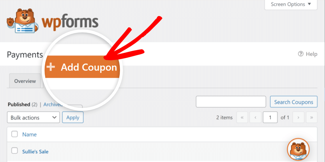 Add coupon option - WPForms