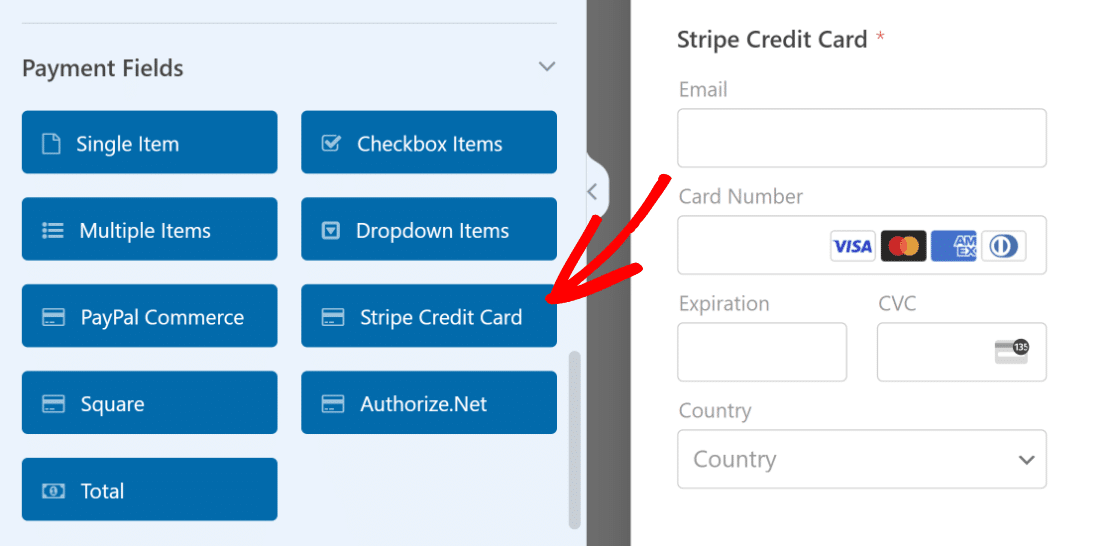 Add the Stripe Credit Card field to your form