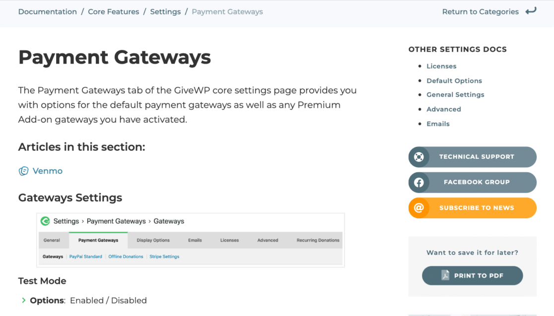 GiveWP payment gateways documentation